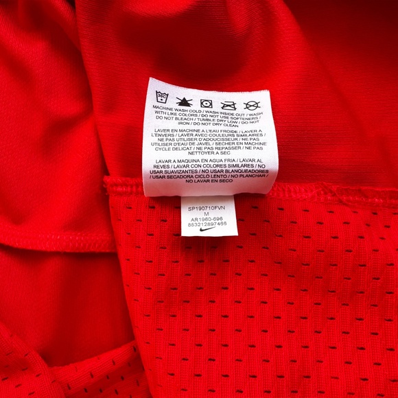 Nike Sportswear Blocked Logo Long Sleeve Jersey Red Men’s Size M NSW AR1960-696 - Picture 7 of 16